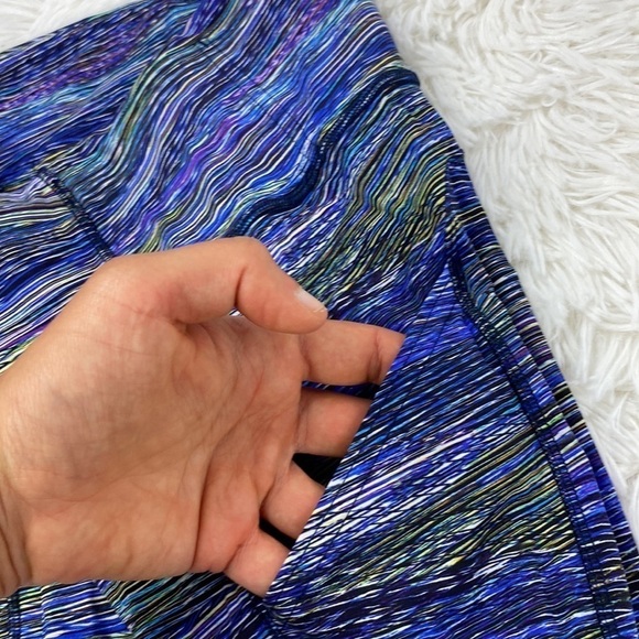 Lululemon Fast and Free Tight 25" *Non-Reflective Nulux Interconnect Blue Multi - Picture 4 of 7